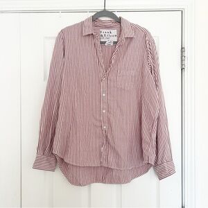 Frank &‎ Eileen, Eileen Red Striped Shirt, rn # 117409 size L